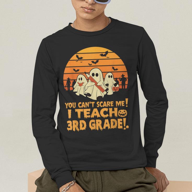 You Can't Scare Me I Teach 3rd Grade Teacher Halloween Men Women Kids Men's Long Sleeve T-Shirt, funny gift