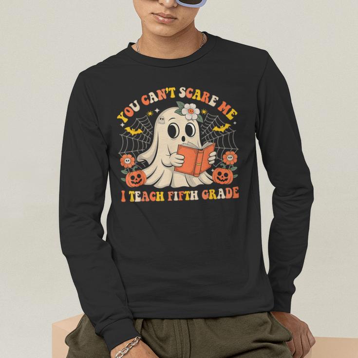 You Can't Scare Me I Teach Fifth Grade Halloween Teacher Men's Long Sleeve T-Shirt, funny gift