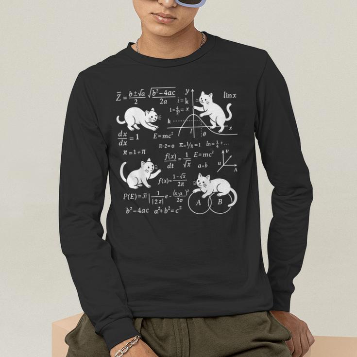 Cats And Math Lover Cat Lover Science Teacher Student Men's Long Sleeve T-Shirt, funny gift Cats And Math Lover Cat Lover Science Teacher Student Men's Long Sleeve T-Shirt, funny gift
