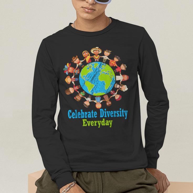 Celebrate Diversity Everyday Teachers & School Student Gift Men's Long Sleeve T-Shirt, funny gift