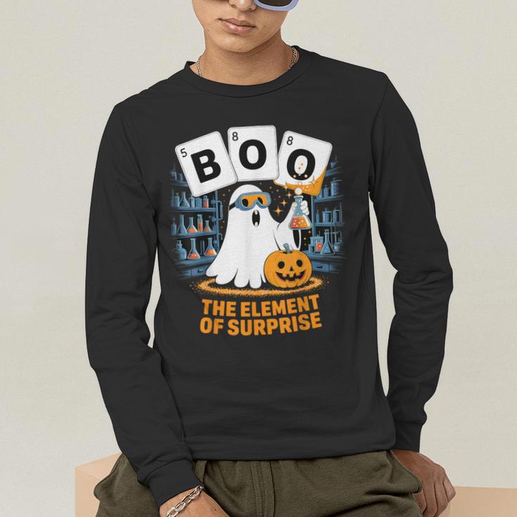 Chemistry Boo Ghost Element Of Surprise Science Teacher Tee Men's Long Sleeve T-Shirt, funny gift