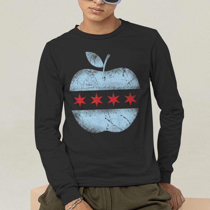 Chicago Flag Teacher School Cute Men's Long Sleeve T-Shirt, funny gift Chicago Flag Teacher School Cute Men's Long Sleeve T-Shirt, funny gift