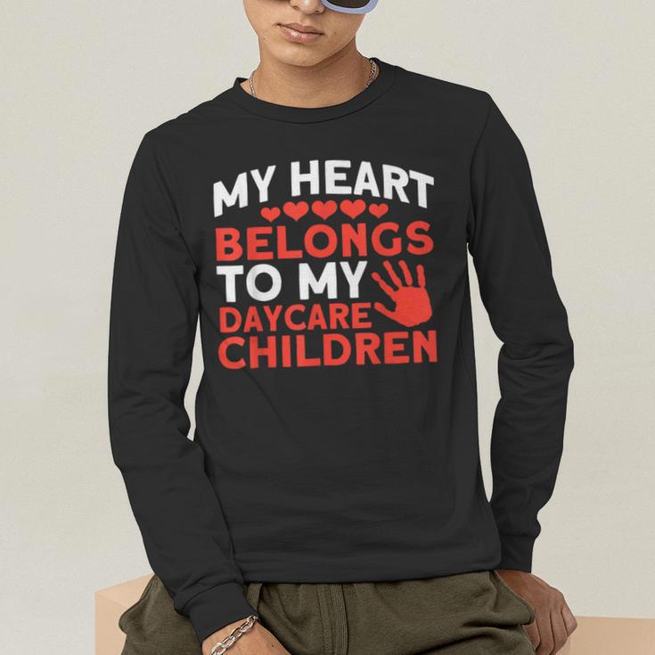 Childcare My Heart Belongs To Children Daycare Teacher Men Women Men's Long Sleeve T-Shirt, funny gift