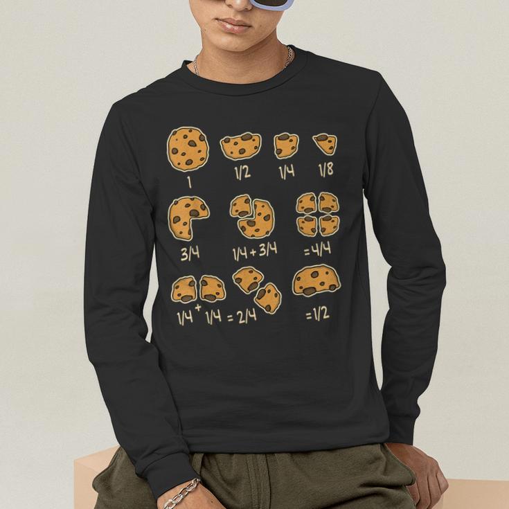 Chocolate Cookie Quick Math Fraction Math Teachers For Men Women Girls Kids Men's Long Sleeve T-Shirt, funny gift