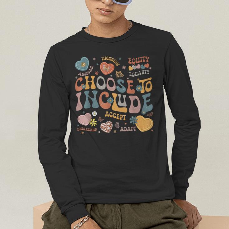 Choose To Include Inclusion Matters Autism Awareness Teacher Men Women Girls Kids Men's Long Sleeve T-Shirt, funny gift