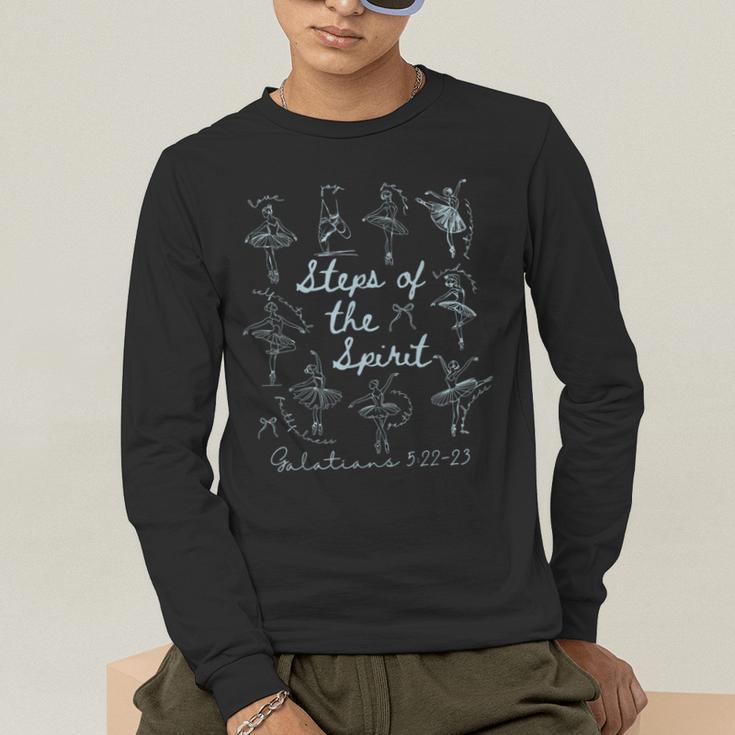 Christian Steps Of Spirit Bible Verse Ballet Dancer Teacher Men's Long Sleeve T-Shirt, funny gift