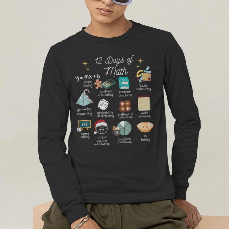 Christmas 12 Days Of Math Math Teacher Xmas STEM STEMS Men's Long Sleeve T-Shirt, funny gift Christmas 12 Days Of Math Math Teacher Xmas STEM STEMS Men's Long Sleeve T-Shirt, funny gift
