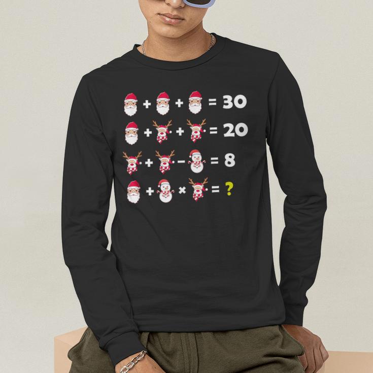 Christmas Math Quiz Teacher Equation Math Teacher Men's Long Sleeve T-Shirt, funny gift Christmas Math Quiz Teacher Equation Math Teacher Men's Long Sleeve T-Shirt, funny gift