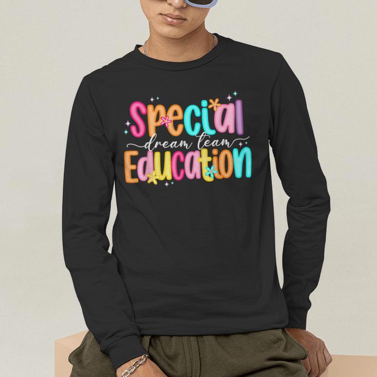 Color Special Education Squad Groovy Dream Team SPED Teacher Men's Long Sleeve T-Shirt, funny gift Color Special Education Squad Groovy Dream Team SPED Teacher Men's Long Sleeve T-Shirt, funny gift