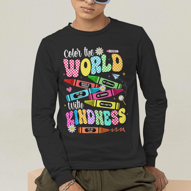 Color The World With Kindness Teacher Back To School Men's Long Sleeve T-Shirt, funny gift