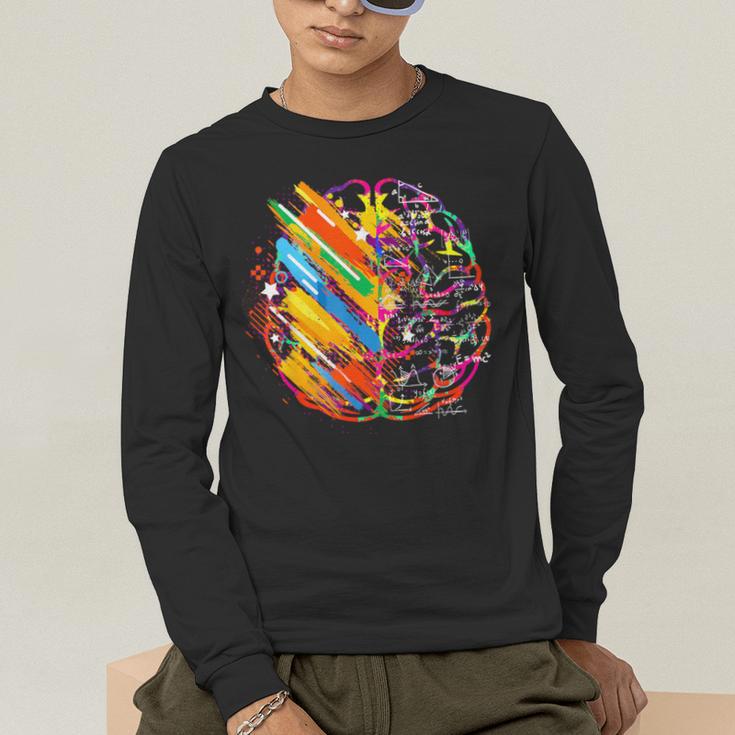 Colorful Brain Art Teacher Artist Painter Student Men's Long Sleeve T-Shirt, funny gift