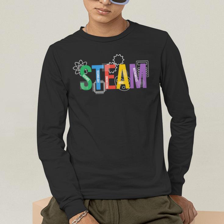 Colorful Steam Letters For Steam Program Teacher And Student Men's Long Sleeve T-Shirt, funny gift Colorful Steam Letters For Steam Program Teacher And Student Men's Long Sleeve T-Shirt, funny gift
