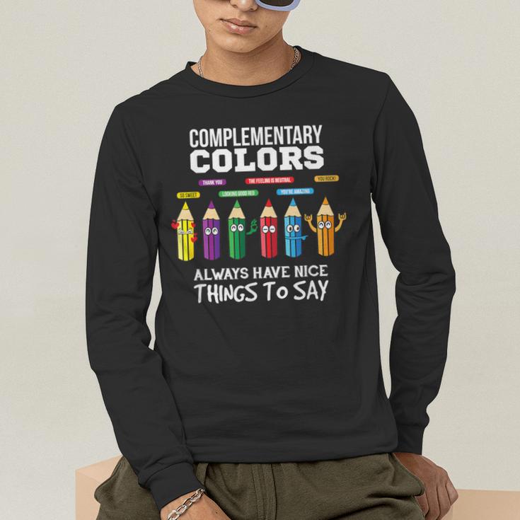 Complementary Colors Pun Artist Art Teacher T-Shirt Men's Long Sleeve T-Shirt, funny gift Complementary Colors Pun Artist Art Teacher T-Shirt Men's Long Sleeve T-Shirt, funny gift