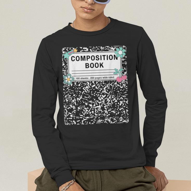 Composition Book Notebook Teachers Matching Group Halloween Men's Long Sleeve T-Shirt, funny gift Composition Book Notebook Teachers Matching Group Halloween Men's Long Sleeve T-Shirt, funny gift