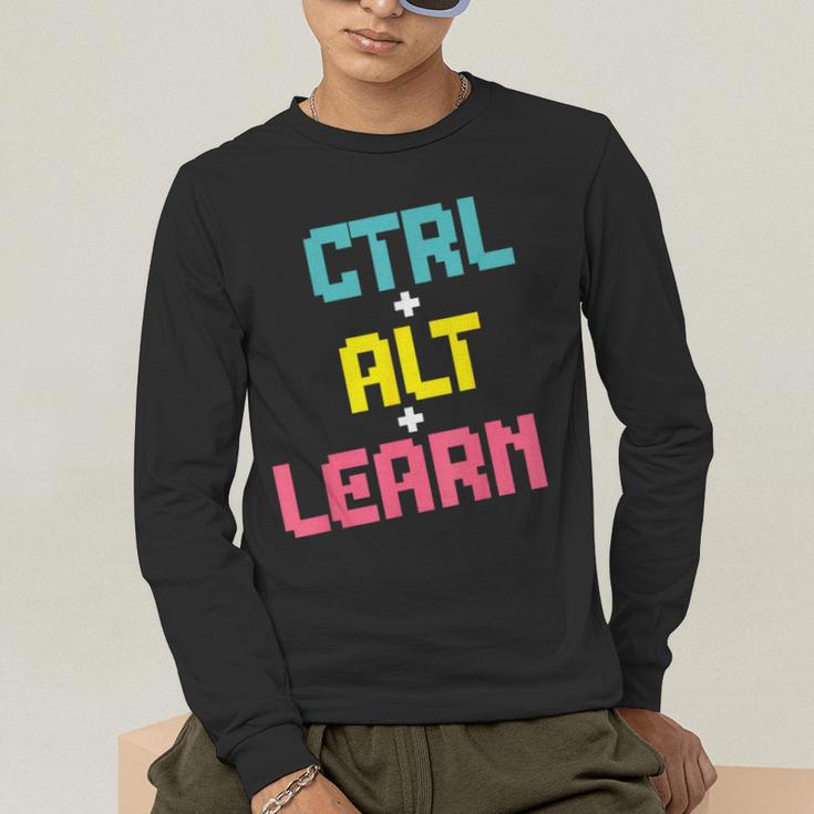 Computer Teacher Back To School Kids Ctrl Alt Learn Men's Long Sleeve T-Shirt, funny gift