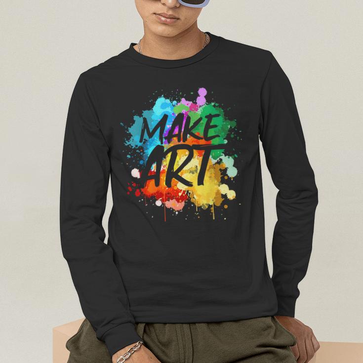 Cool Art For Men Women Artist Teacher Painter Artists Paint Men's Long Sleeve T-Shirt, funny gift
