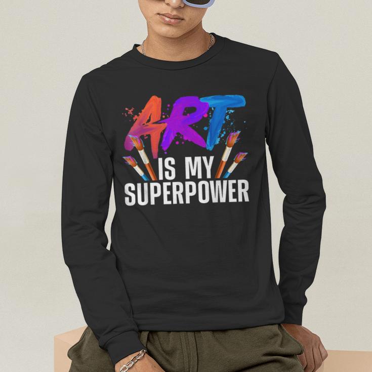 Cool Art For Men Women Art Teacher Artist Painter Superpower Men's Long Sleeve T-Shirt, funny gift Cool Art For Men Women Art Teacher Artist Painter Superpower Men's Long Sleeve T-Shirt, funny gift