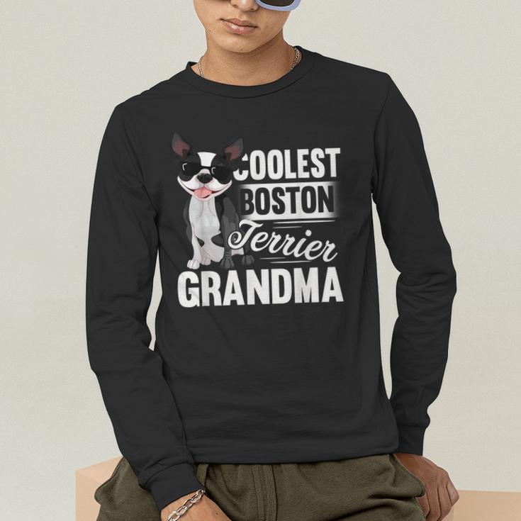 Coolest Boston Terrier Grandma Dog Men's Long Sleeve T-Shirt, funny gift