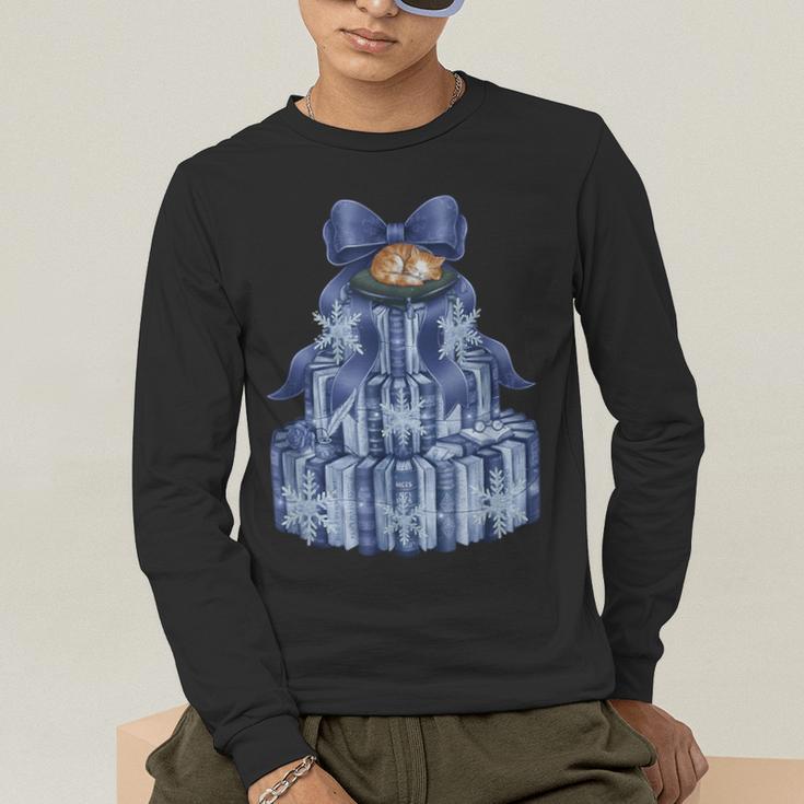 Coquette Bow Book Tree Merry Christmas Xmas Teacher Holiday Men's Long Sleeve T-Shirt, funny gift Coquette Bow Book Tree Merry Christmas Xmas Teacher Holiday Men's Long Sleeve T-Shirt, funny gift