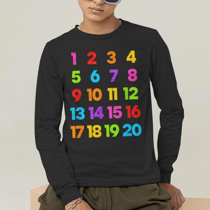 Counting 1-10 Learn To Count Number School Kids Teacher Men's Long Sleeve T-Shirt, funny gift