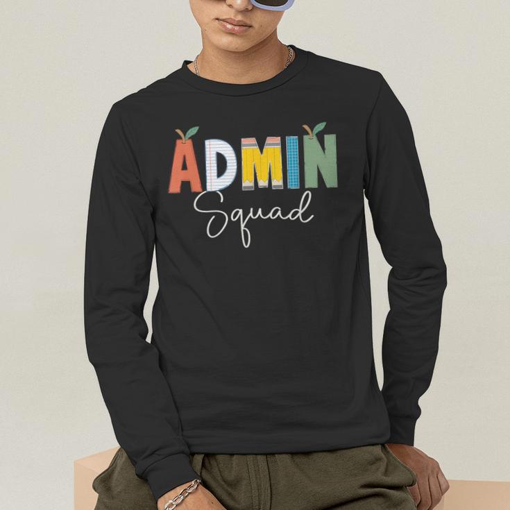 Cute Admin Squad Crew Team Back To School Teacher For Men Women Men's Long Sleeve T-Shirt, funny gift Cute Admin Squad Crew Team Back To School Teacher For Men Women Men's Long Sleeve T-Shirt, funny gift