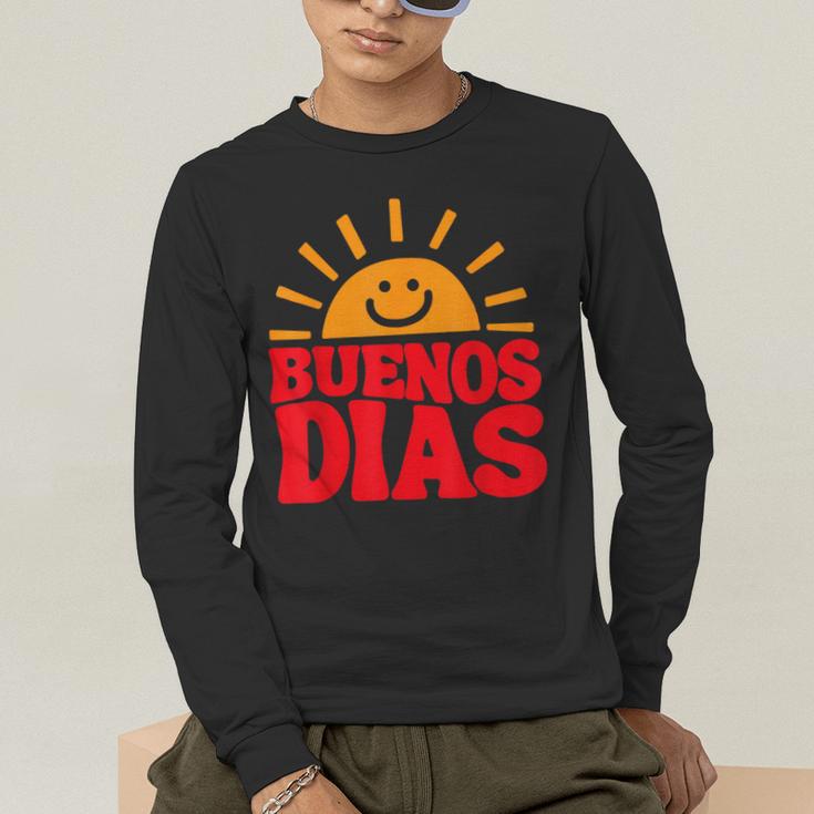 Cute Bilingual Spanish Teacher Buenos Dias Sunshine Men's Long Sleeve T-Shirt, funny gift