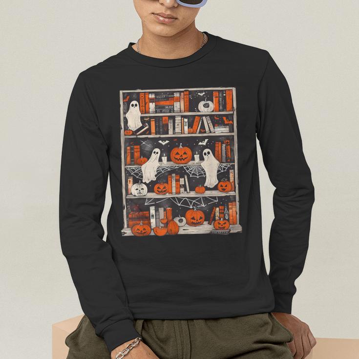 Cute Ghost Book Reading Books Lover Spooky Teacher Halloween Men's Long Sleeve T-Shirt, funny gift Cute Ghost Book Reading Books Lover Spooky Teacher Halloween Men's Long Sleeve T-Shirt, funny gift