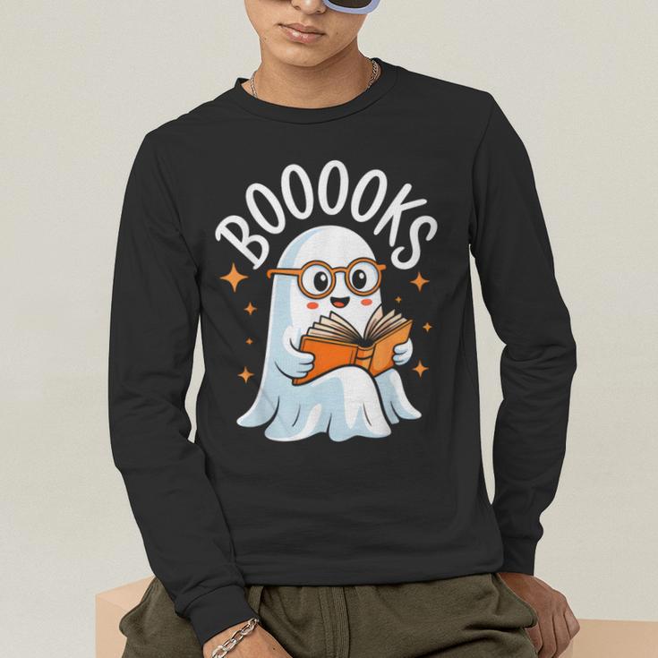 Cute Ghost Reading Book Librarian Teacher Halloween Costume Men's Long Sleeve T-Shirt, funny gift Cute Ghost Reading Book Librarian Teacher Halloween Costume Men's Long Sleeve T-Shirt, funny gift