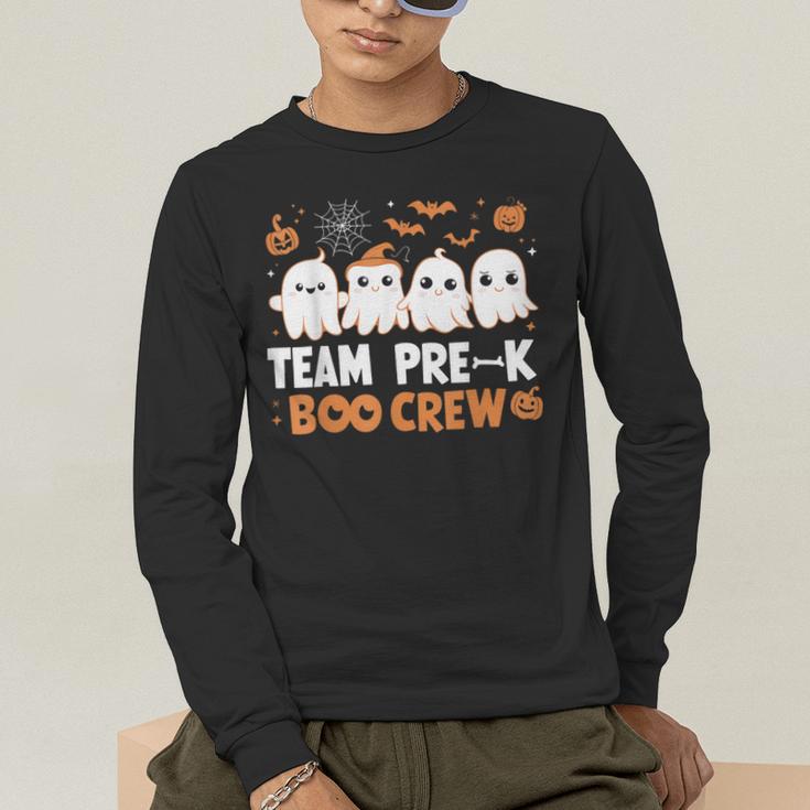 Cute Ghosts Pre-K Boo Crew Teachers Halloween Party Team For Men Women Kids Men's Long Sleeve T-Shirt, funny gift Cute Ghosts Pre-K Boo Crew Teachers Halloween Party Team For Men Women Kids Men's Long Sleeve T-Shirt, funny gift