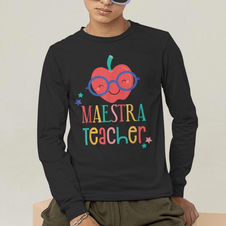 Cute Maestra Teacher Men's Long Sleeve T-Shirt, funny gift