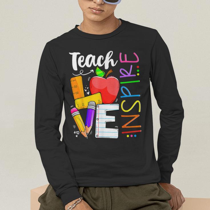 Cute Teach Love And Inspire Men Women Teacher Men's Long Sleeve T-Shirt, funny gift Cute Teach Love And Inspire Men Women Teacher Men's Long Sleeve T-Shirt, funny gift