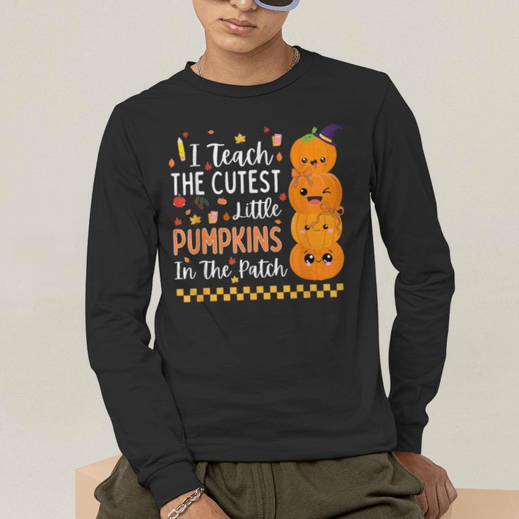 Cute Teacher Halloween For Women Men Teacher Pumpkin Men's Long Sleeve T-Shirt, funny gift