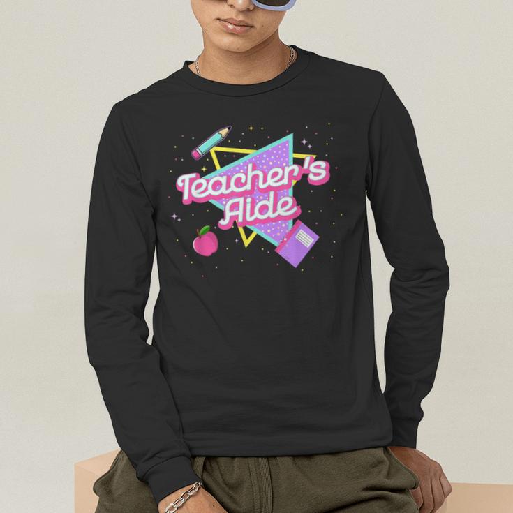 Cute Teacher's Aide Shirt 80's 90's Back To School For Men Women Men's Long Sleeve T-Shirt, funny gift