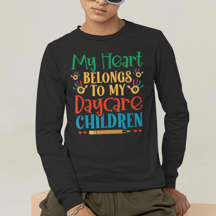 Daycare Children Childcare Provider Teacher PreK Nursery Men's Long Sleeve T-Shirt, funny gift
