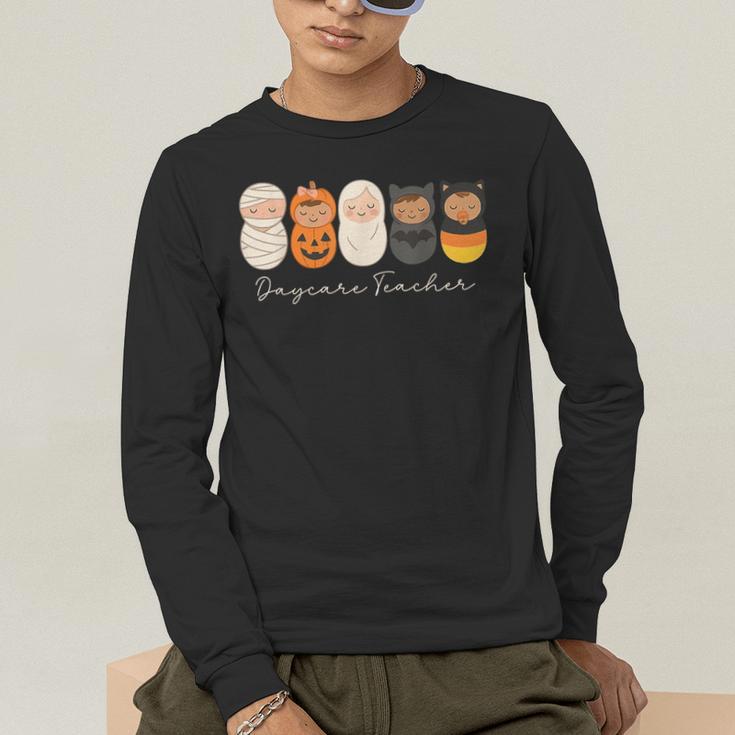 Daycare Teacher Halloween Infant Squad Spooky Childcare Fall Men's Long Sleeve T-Shirt, funny gift