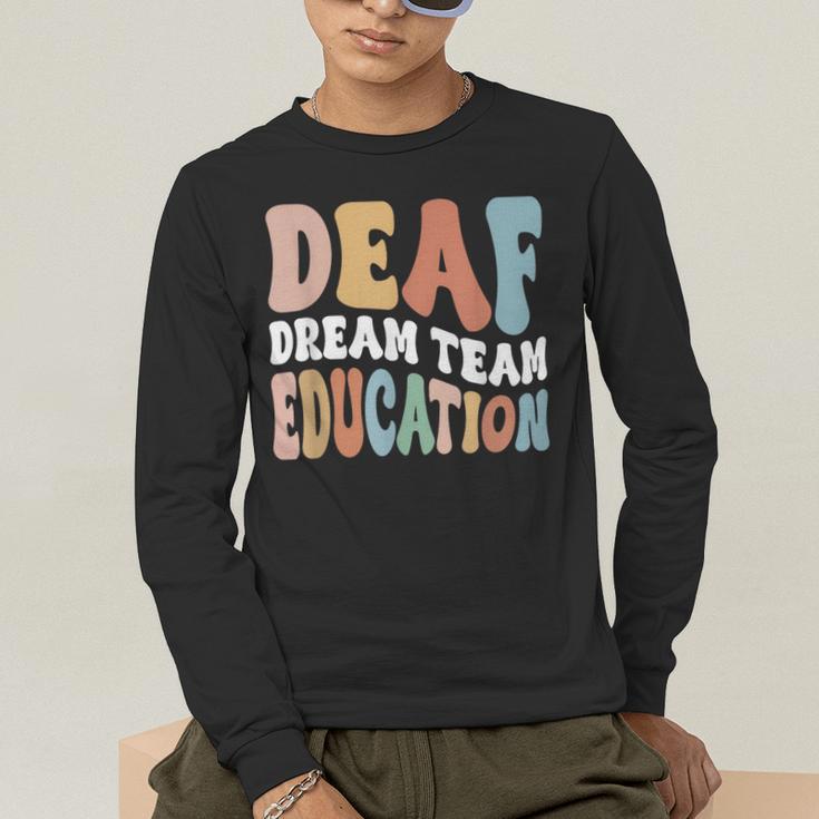 Deaf Dream Team Education Deaf Education Teacher Men's Long Sleeve T-Shirt, funny gift Deaf Dream Team Education Deaf Education Teacher Men's Long Sleeve T-Shirt, funny gift