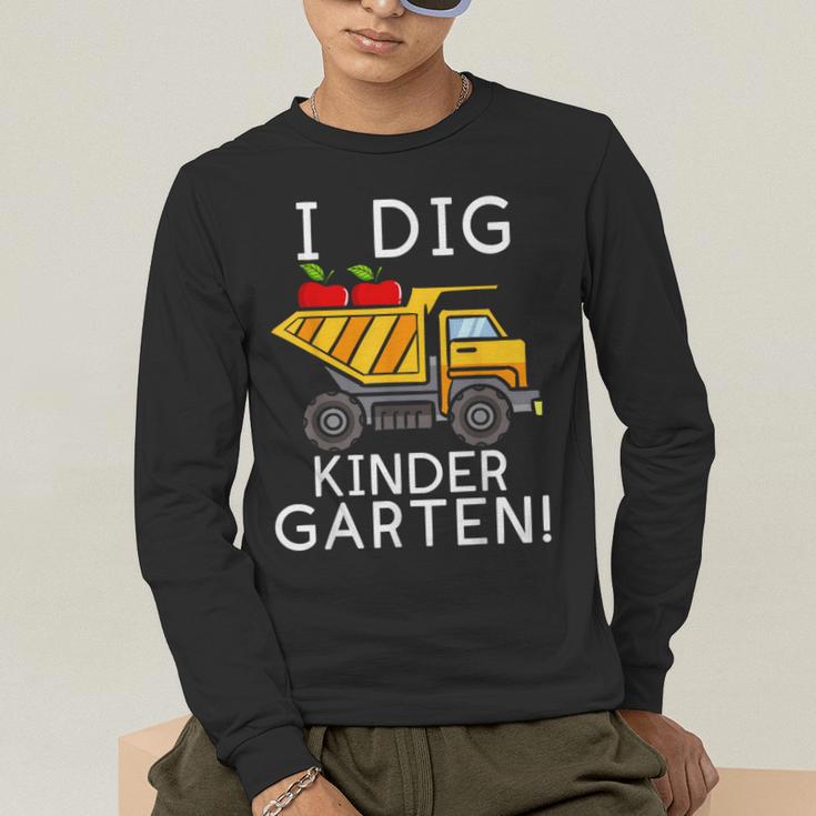 I Dig Kindergarten Student Teacher Construction First Day Men's Long Sleeve T-Shirt, funny gift