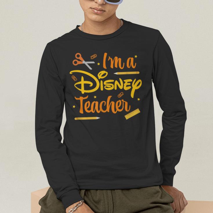 Disney Back To School I'm A Disney Teacher Crafty Logo Men's Long Sleeve T-Shirt, funny gift Disney Back To School I'm A Disney Teacher Crafty Logo Men's Long Sleeve T-Shirt, funny gift