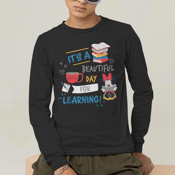 Disney Minnie Mouse Beautiful Day For Learning Teacher's Day Men's Long Sleeve T-Shirt, funny gift Disney Minnie Mouse Beautiful Day For Learning Teacher's Day Men's Long Sleeve T-Shirt, funny gift