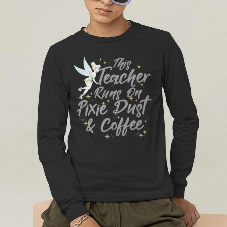 Disney Peter Pan Tinkerbell Teacher Pixie Dust And Coffee Men's Long Sleeve T-Shirt, funny gift Disney Peter Pan Tinkerbell Teacher Pixie Dust And Coffee Men's Long Sleeve T-Shirt, funny gift