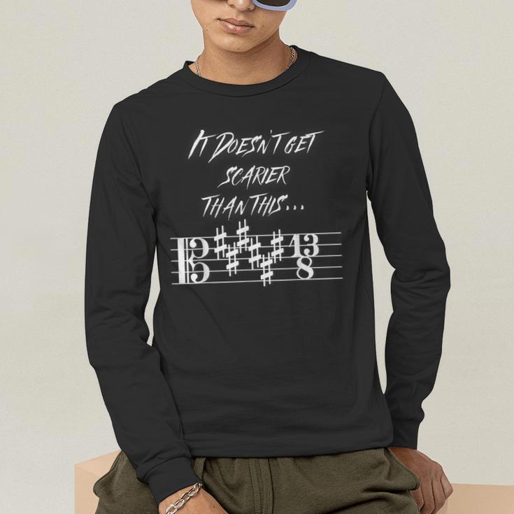 It Doesn't Get Scarier Halloween Music Teacher Costume For Men Women Men's Long Sleeve T-Shirt, funny gift