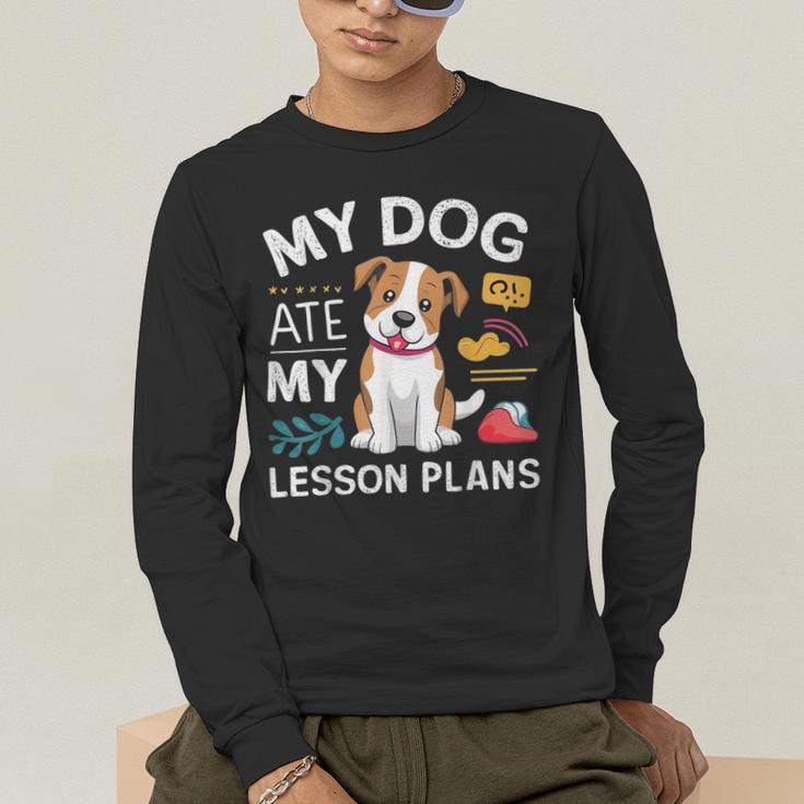 My Dog Ate My Lesson Plan Teacher Back To School Men's Long Sleeve T-Shirt, funny gift My Dog Ate My Lesson Plan Teacher Back To School Men's Long Sleeve T-Shirt, funny gift