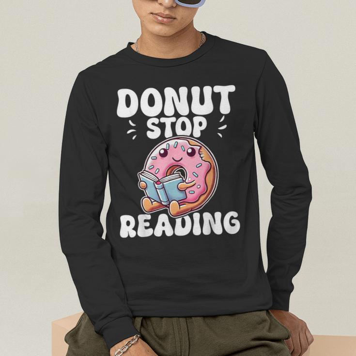 Donut Stop Reading Kawaii Teacher Preschool Kindergarten Men's Long Sleeve T-Shirt, funny gift