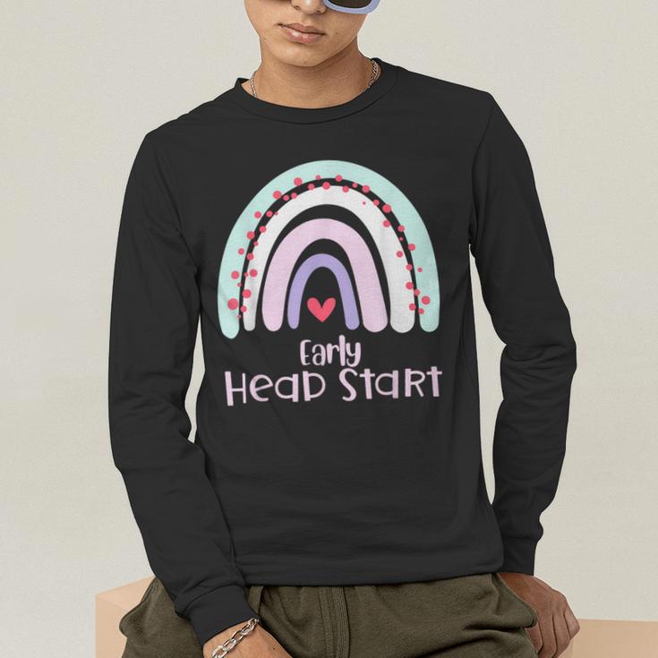Early Headstart Cute Retro Rainbow Teachers Men's Long Sleeve T-Shirt, funny gift