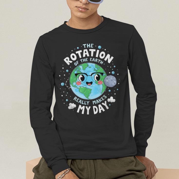 Earth Day Rotation Of The Earth Makes My Day Science Teacher Men's Long Sleeve T-Shirt, funny gift Earth Day Rotation Of The Earth Makes My Day Science Teacher Men's Long Sleeve T-Shirt, funny gift