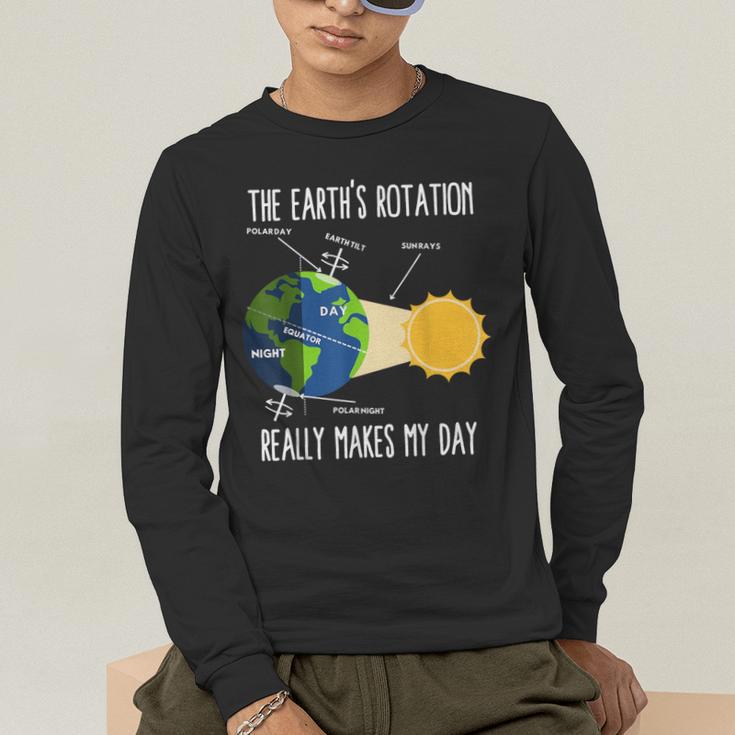Earth Rotation Earth Day Science Teacher Kids Women Men's Long Sleeve T-Shirt, funny gift Earth Rotation Earth Day Science Teacher Kids Women Men's Long Sleeve T-Shirt, funny gift