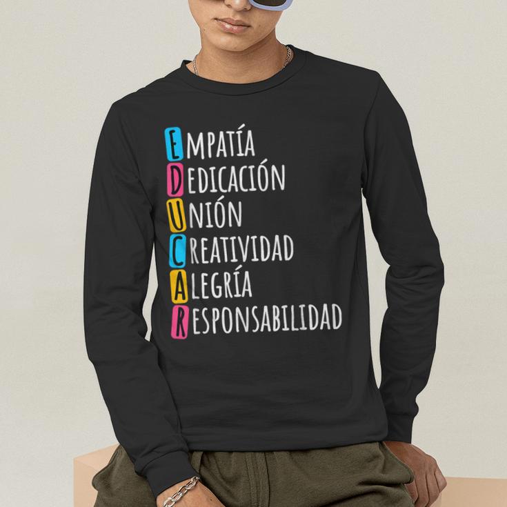 Educar Bilingual Spanish Teacher Men's Long Sleeve T-Shirt, funny gift Educar Bilingual Spanish Teacher Men's Long Sleeve T-Shirt, funny gift
