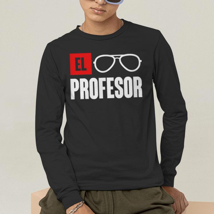 El Professor Money Costume Profesor Glasses Men Teacher Gift Men's Long Sleeve T-Shirt, funny gift El Professor Money Costume Profesor Glasses Men Teacher Gift Men's Long Sleeve T-Shirt, funny gift