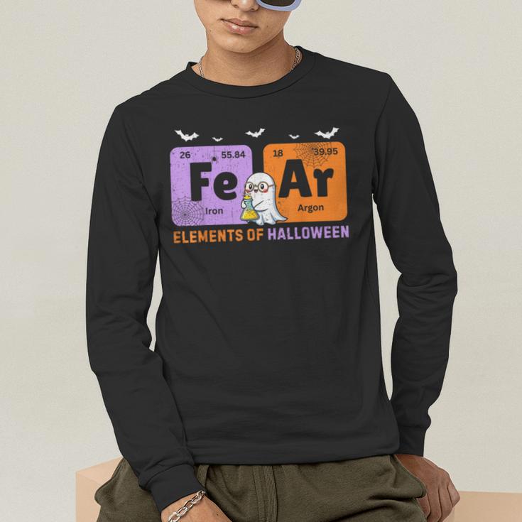 Elements Of Halloween Fear Periodically Chemistry Teacher Men's Long Sleeve T-Shirt, funny gift Elements Of Halloween Fear Periodically Chemistry Teacher Men's Long Sleeve T-Shirt, funny gift