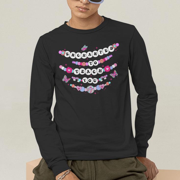 Enchanted To Teach You Bracelet Teacher Back To School Men's Long Sleeve T-Shirt, funny gift